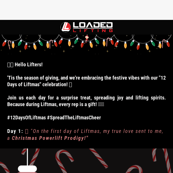 Jingle all the Weigh! 12 days of Liftmas starts today!