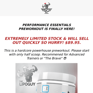 PERFORMANCE ESSENTIALS PREWORKOUT IS HERE!