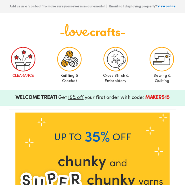 Discover savings on chunky & super chunky yarns!