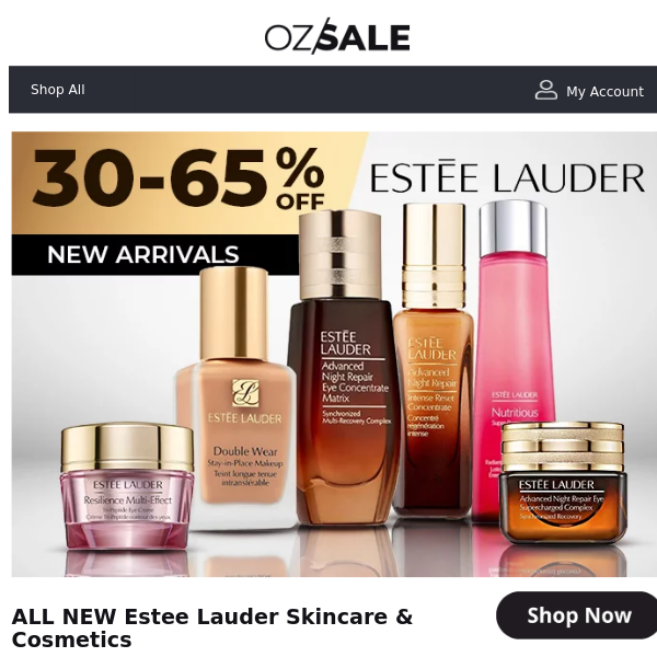 ALL NEW! Estee Lauder 30-65% Off