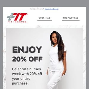 Celebrate Nurses Week early with 20% off starting today! 🙌