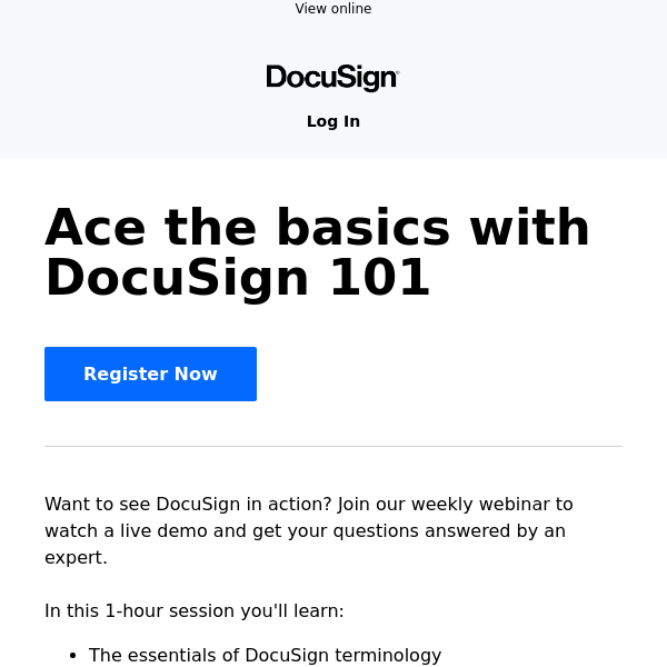 Join us for DocuSign 101