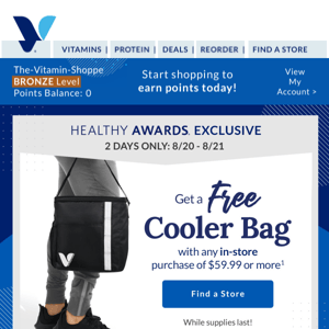 The Vitamin Shoppe: get a FREE cooler bag!