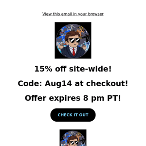 15% off site wide!