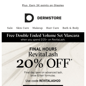 20% Off RevitaLash Ends Tonight: FINAL HOURS