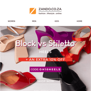 Block vs Stiletto Heels + Extra 10% 👠