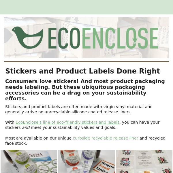 Sustainable Stickers and Product Labels