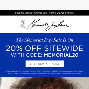 The Memorial Day Sale – 20% Off Sitewide