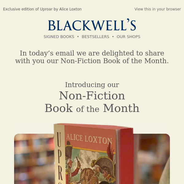 📚 Introducing our Blackwell's Non-Fiction Book of the Month