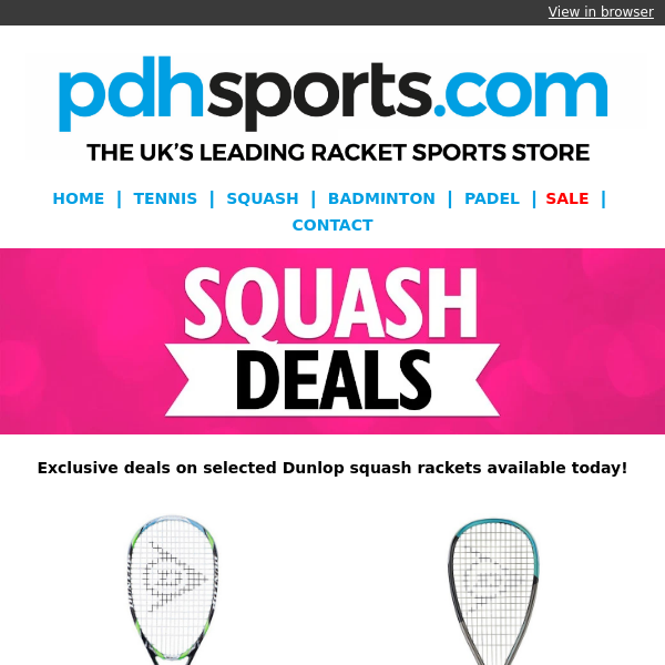 👉 EXCLUSIVE Dunlop Squash deals today!