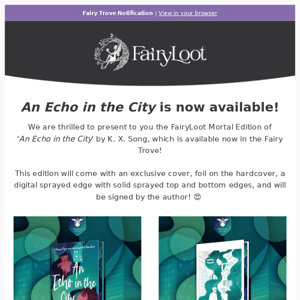 The AN ECHO IN THE CITY Mortal Edition is now available! 💚