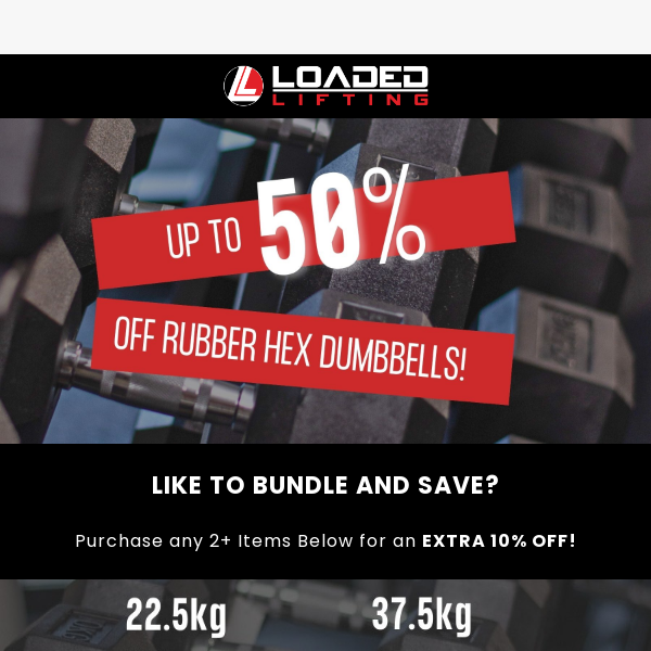 Summer Sale Day 4: Get up to 50% off all Rubber Hex Dumbbells