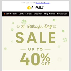 It's your lucky day - wide shoes on sale now at FitVille!