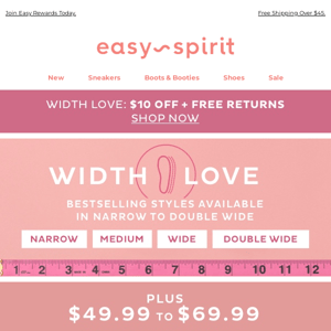 $10 OFF Bestselling Extended Sizes & Widths