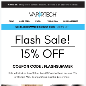 Final Hours for the Summer Flash Sale!!!  Save 15%