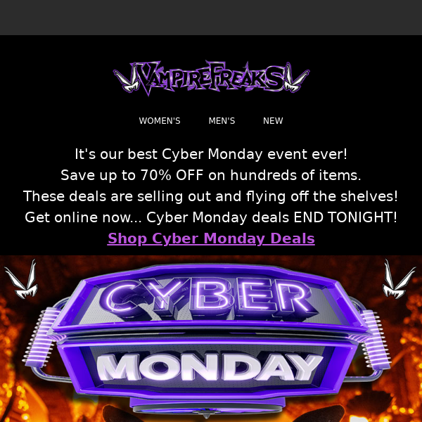 Our Best Cyber Monday Sale Ever! 🚨🖤🦇💀