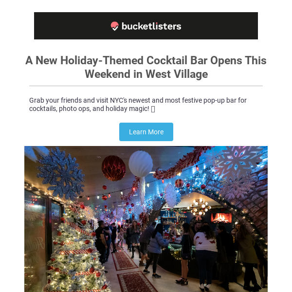 🎄 Holly Jolly Cocktail Bar Opens This Friday