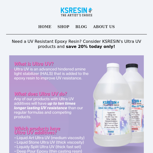 Looking for a UV Resistant Epoxy Resin?