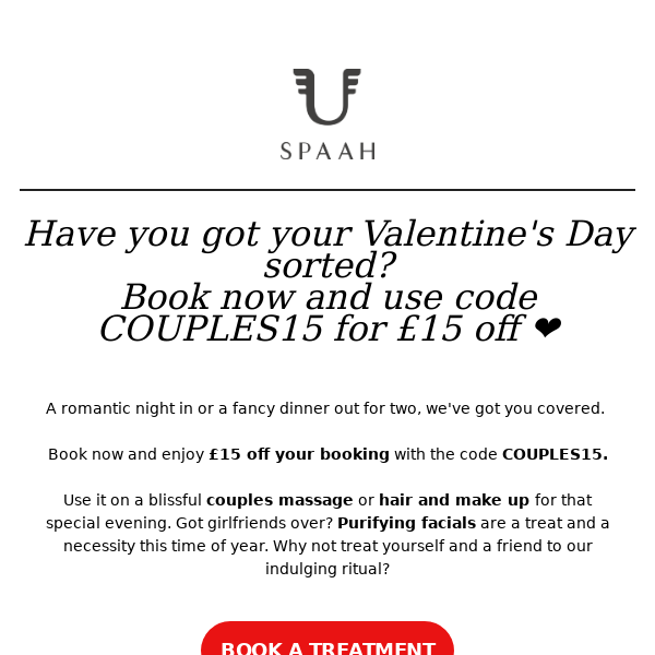 Valentine's Day Sorted with £15 off ❤