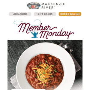 Member Monday - Free Small Chili