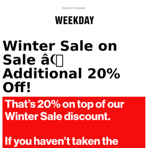 Extra 20% Off All Sale Items | Last Chance Offers