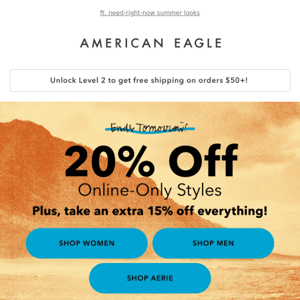 20% off online-only styles?? OH YEAH.