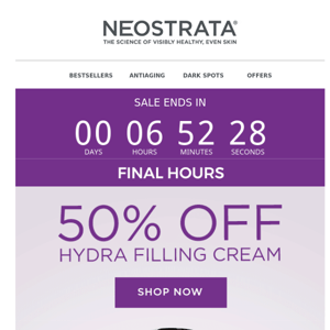 FINAL HOURS! 50% Off Hydra Filling Cream