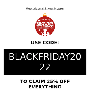 Black Friday 25% OFF is ending tonight!!