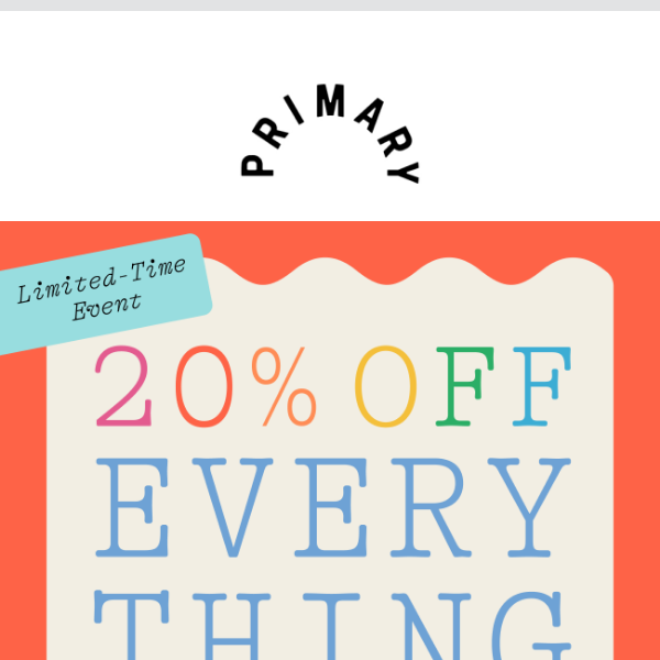 ⚠️This weekend only: 20% off everything