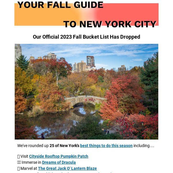 🍂  25 things to do this Fall szn in NYC