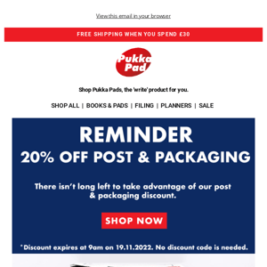 Reminder: 20% post & packaging 📦