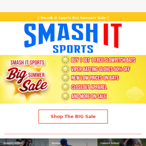 🎉 Big Summer Sale CONTINUES at Smash It Sports!