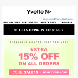 Your Exclusive: Extra 15% Off!
