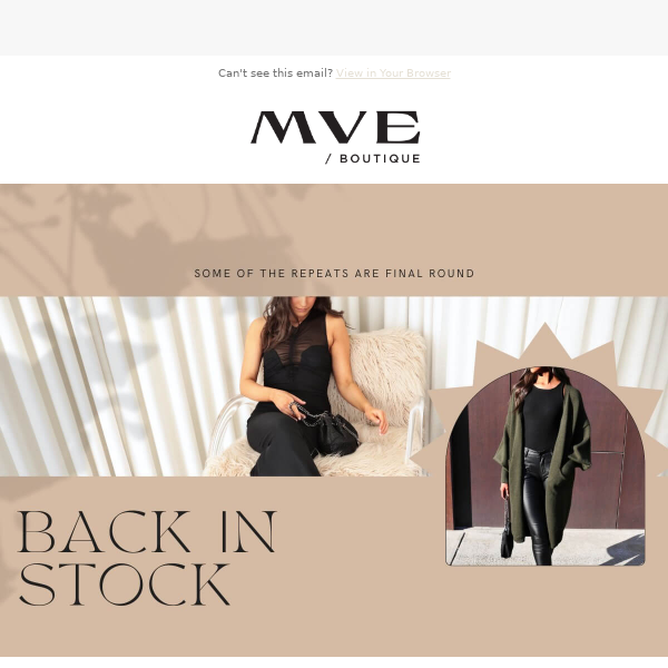 In Stock Ready to Ship Hurry MVE Boutique