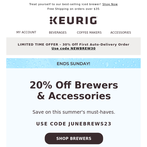 4 DAYS ONLY! | 20% off brewers & accessories