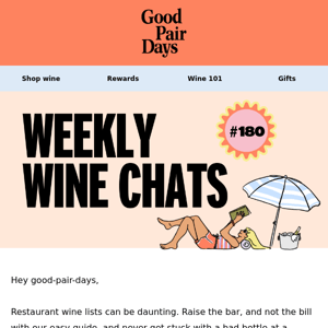 Weekly Wine Chats #180 🏖 