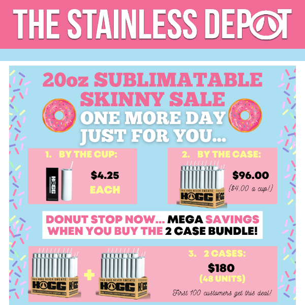 🍩DONUT PANIC! 20oz sublimatable skinny sale is extended🍩