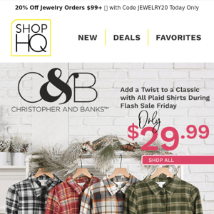 FLASH SALE! Christopher & Banks Plaid ONLY $29.99