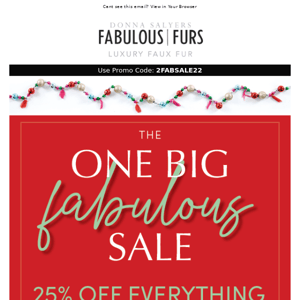 25% Off Everything! Giving Thanks with Our One Big Fabulous Sale