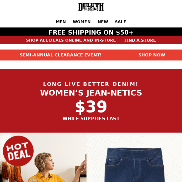 $39 Jean-Netics Denim - Ends Today! - Duluth Trading Company