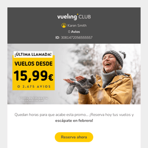 ¡Último día de vuelos a 15,99 EUR!