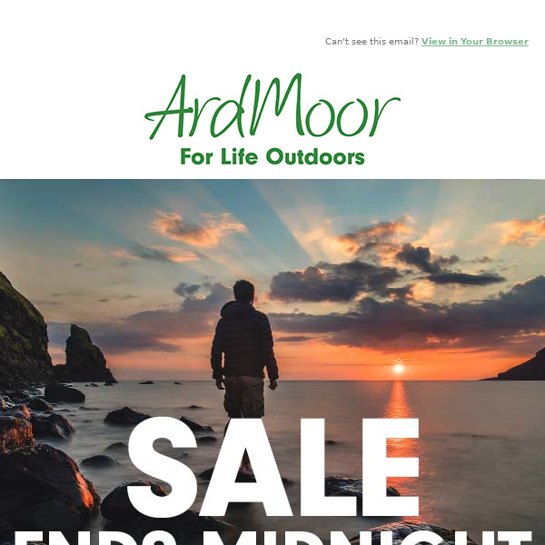 SALE ENDS MIDNIGHT: Up to 50% OFF great outdoor gear