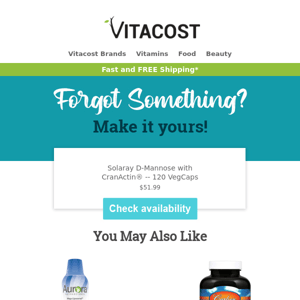 Vitacost, We Saved Your Item. 🛒