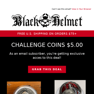 $5.00 Challenge Coins Are Back!!!