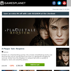 Save extra on A Plague Tale: Requiem / FM23 Beta Live / Uncharted & Persona 5 PC Release