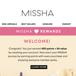 Welcome to MISSHA Rewards!