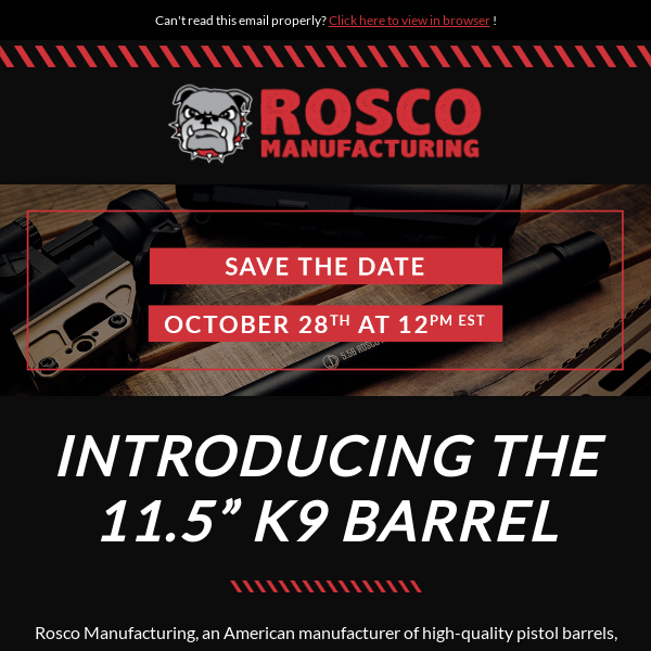 Introducing the K9 11.5" Barrel, Sauce Pack, & URG