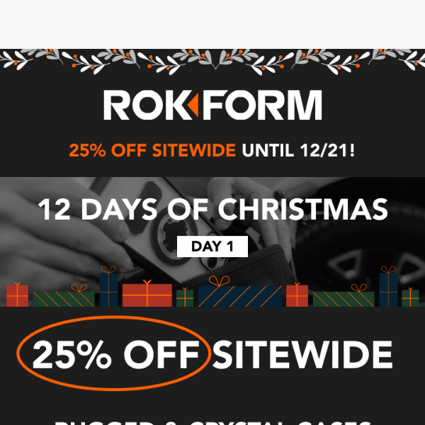 25% Off SITE WIDE | 12 Days of Christmas Starts Now