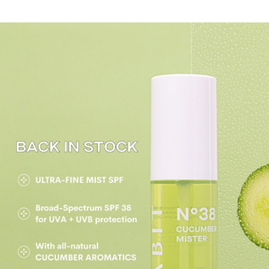 back in stock: Nº38 CUCUMBER MISTER