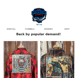 Two new gorgeous flannels, back by popular demand